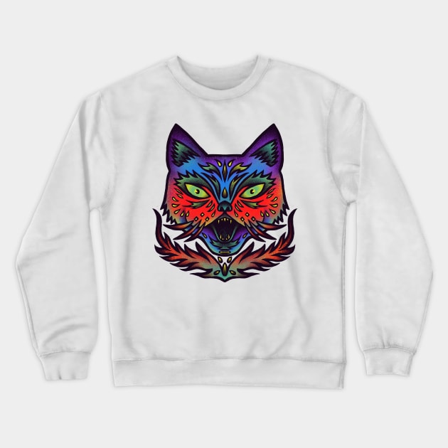 Fierce cat Crewneck Sweatshirt by barmalisiRTB